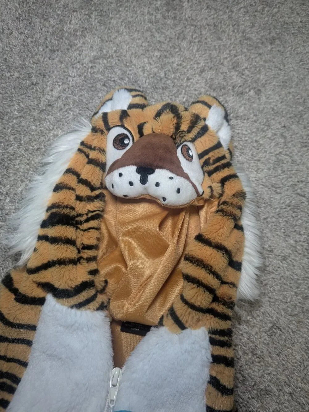 Going Wild Kid Tiger Costume Halloween Dress Up Warm Zip Up Orange Aladdin 18m